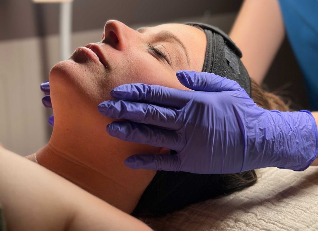 Woman Receiving Facial Treatment in Gilbert, AZ