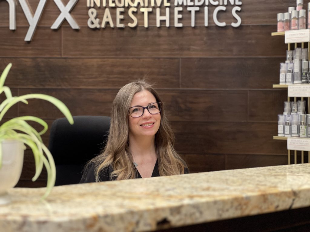 Sandi office manager waiting for free consultation of patient